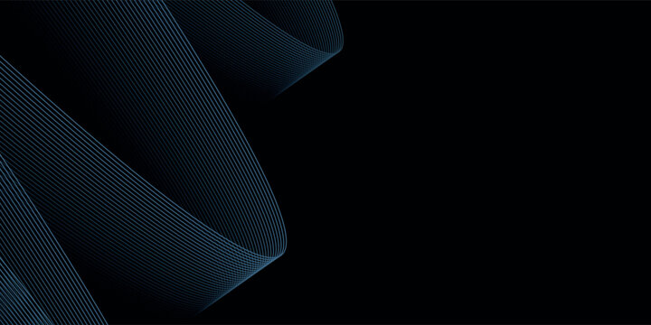 Abstract geometric dark blue wide banner layout design. Dark modern navy blue wide banner background with geometric shapes decration