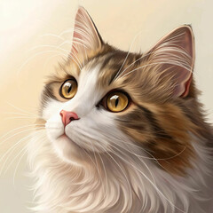 beautiful cat portrait close up