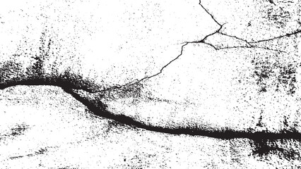 Obraz premium Black crack texture. Cracked on a white background. Wall background crack vector, grunge, ground distress texture.