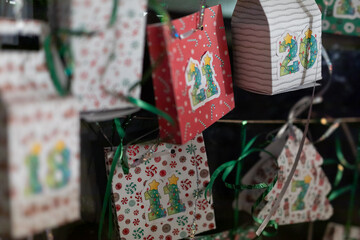 Christmas Advent Calendar Boxes Hanging Decorations