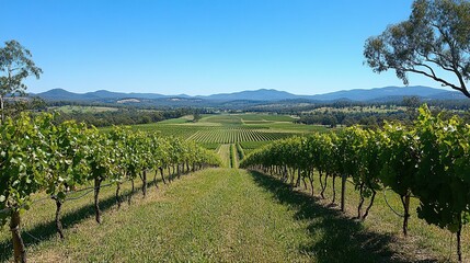 Obraz premium Serene Vineyard Landscape in Australia's Wine Country