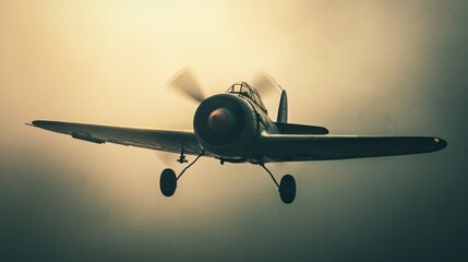 Fototapeta premium A vintage fighter jet performing an amazing spin