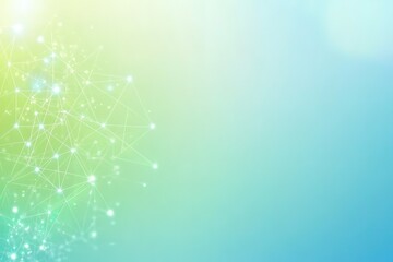 A blue background with a green line that is dotted with stars