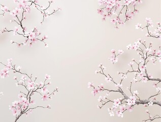 Fototapeta premium Abstract Cherry Blossom Seamless Pattern Background , abstract design, modern aesthetic, geometric shapes, contemporary vibe, vibrant colors