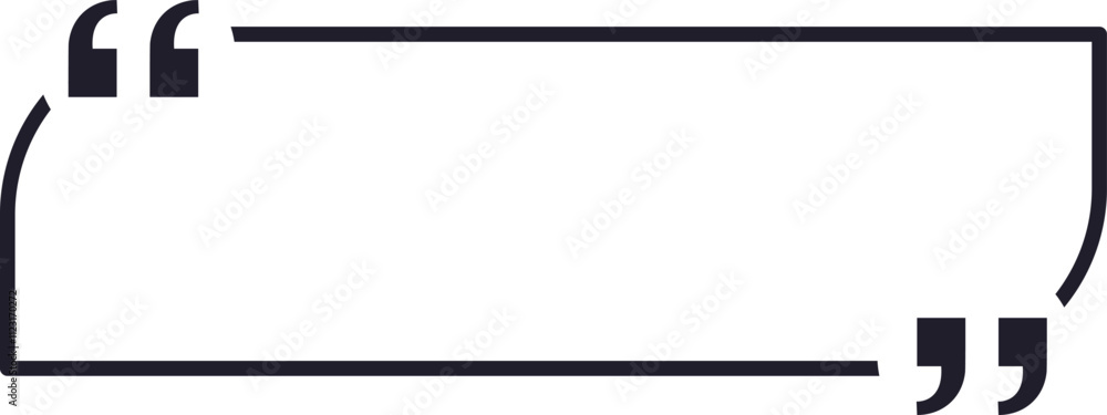 Poster rectangular quote box featuring quotation marks, framing an empty space that elegantly highlights te
