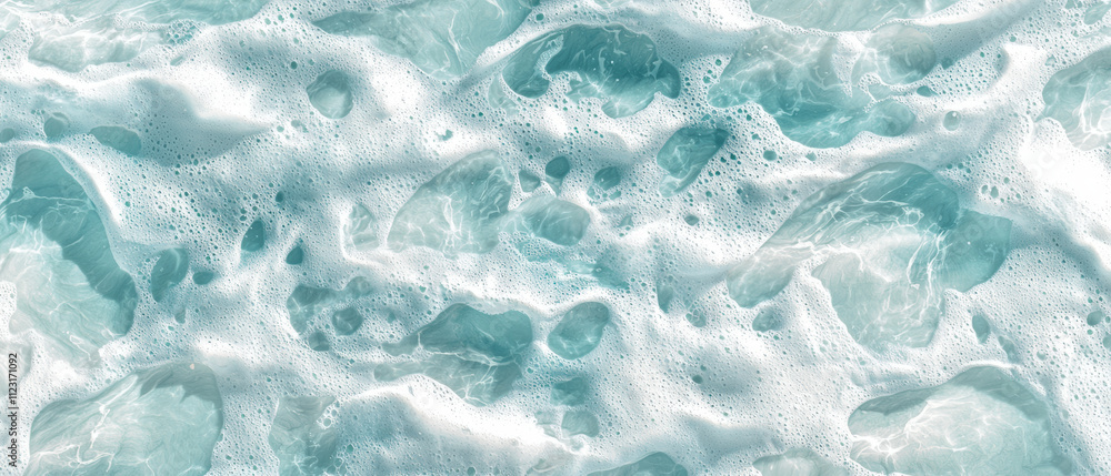Poster seamless high resolution image of tranquil ocean waves with foam, evoking sense of calm and serenity