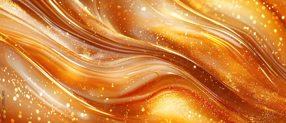 Poster seamless high resolution depiction of shimmering golden waves, creating warm and inviting atmosphere