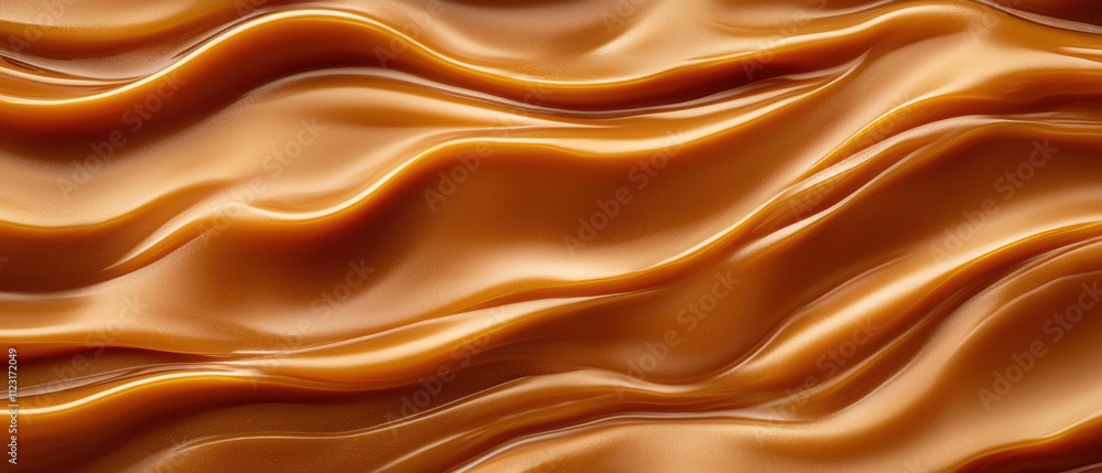 Poster smooth caramel texture with flowing waves, creating rich and inviting appearance. perfect for culina