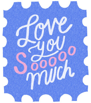 Stamp Valentine's Day Love Letter for couple and friend dating anniversary