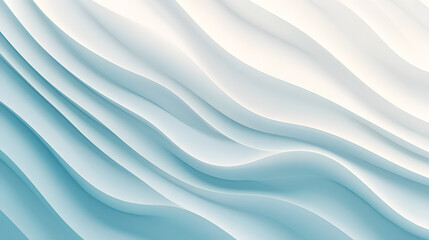 Obraz premium Delicate Wavy Lines and Arches in Pastel Blues and Creamy Whites to Evoke a Nostalgic Beach Atmosphere