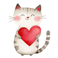 cat and heart