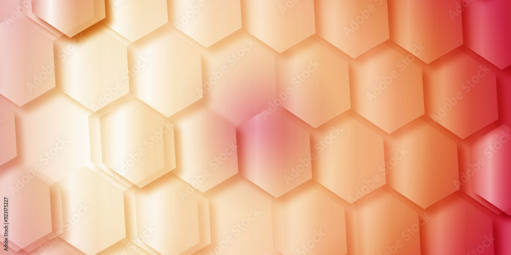 Poster abstract background colorful 3d hexagon with seamless geometric pattern texture design. futuristic g