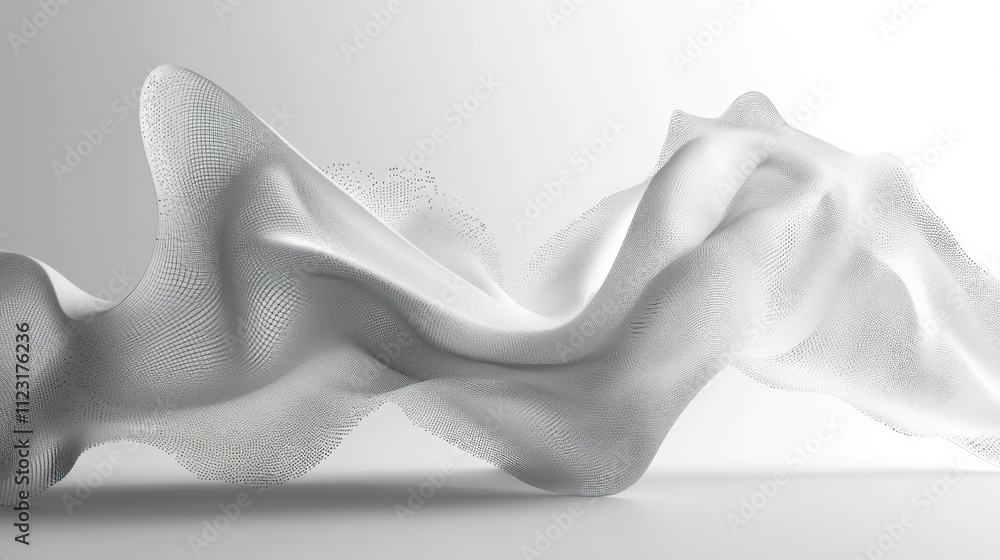 Poster creative mesh design incorporating elegant particles for branding projects.