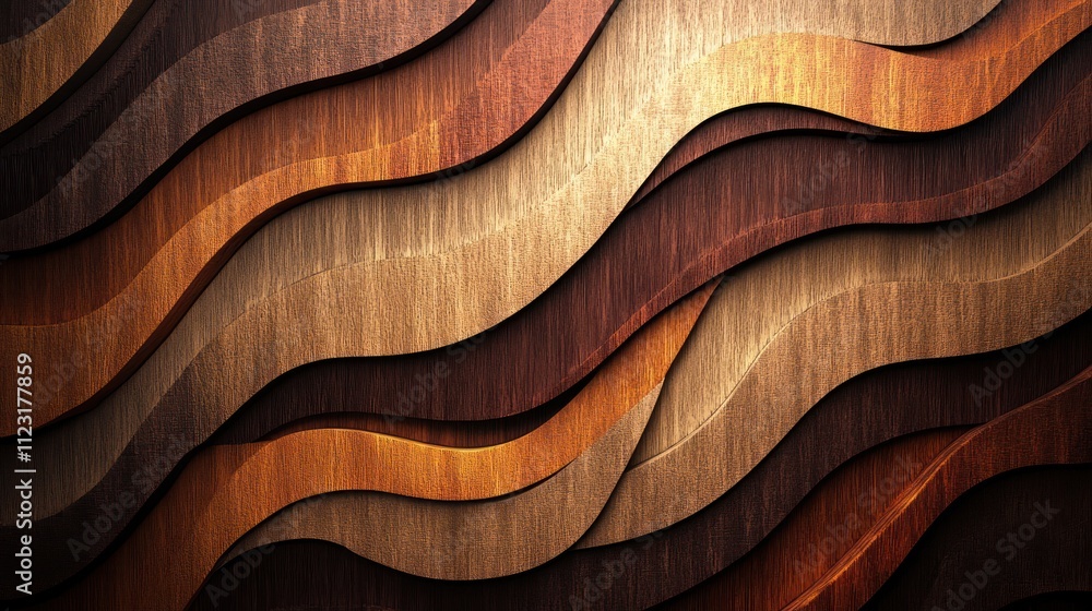 Poster decorative wood texture with light and dark contrasts, adding depth and visual interest.