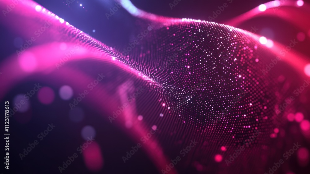 Poster digital communication background with smooth lines and nodes, emphasizing modern technology.