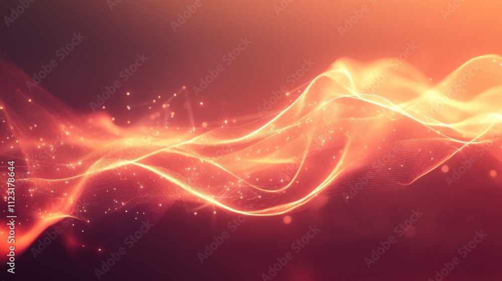 Poster digital communication background with smooth lines and nodes, emphasizing modern technology.