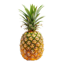 Fototapeta premium Fresh pineapple on a white isolated background, showcasing its vibrant colors and unique texture, perfect for seasonal recipes or tropical themes.