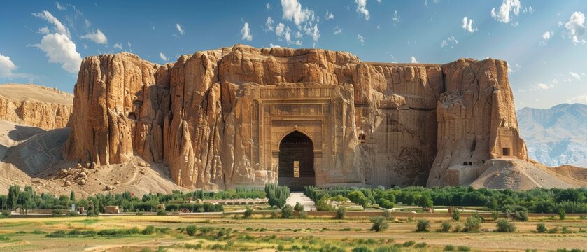Ancient Afghan Gate Bamiyan Valley Historical Ruins Architecture Travel