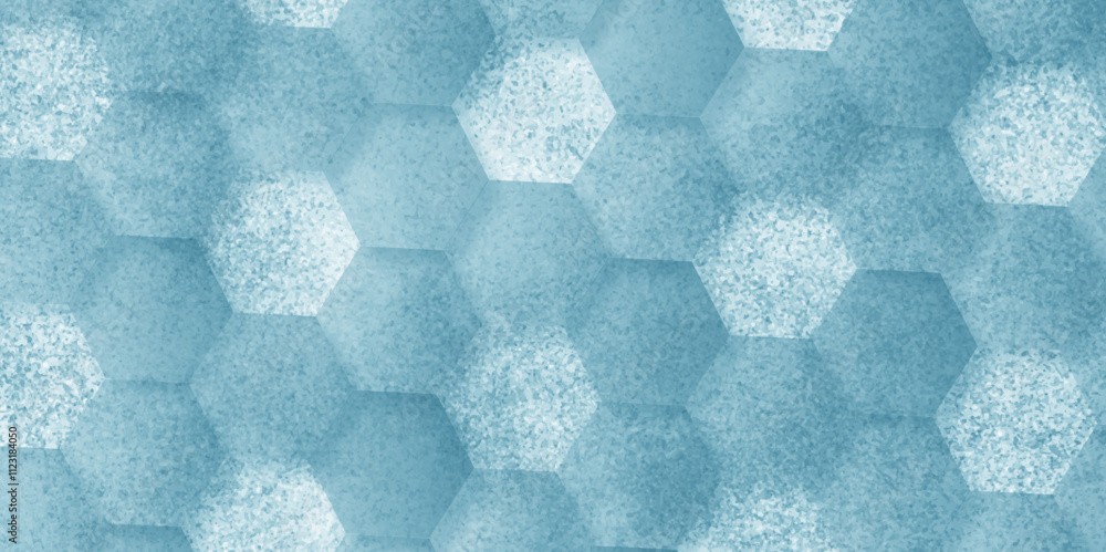 Poster abstract background 3d hexagon pattern with grunge effect colorful texture. futuristic geometry patt