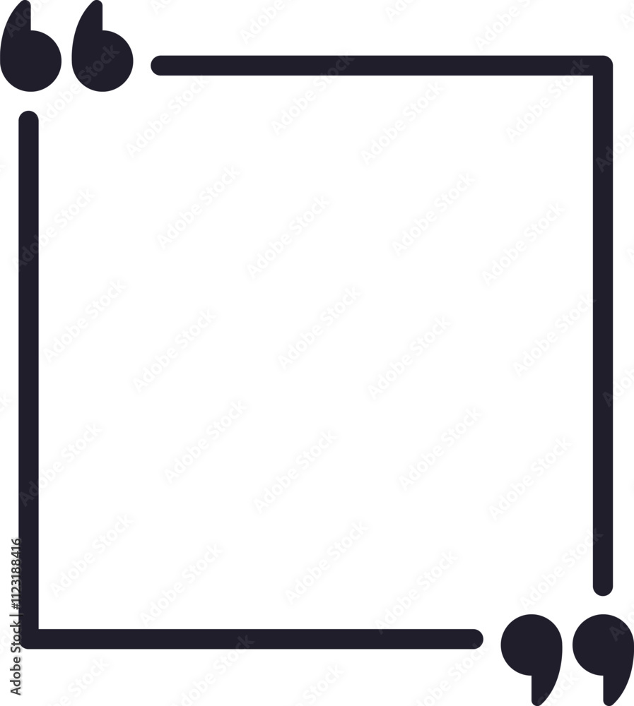 Poster minimalist design of an empty quote box with quotation marks, offering a simple and elegant way to h