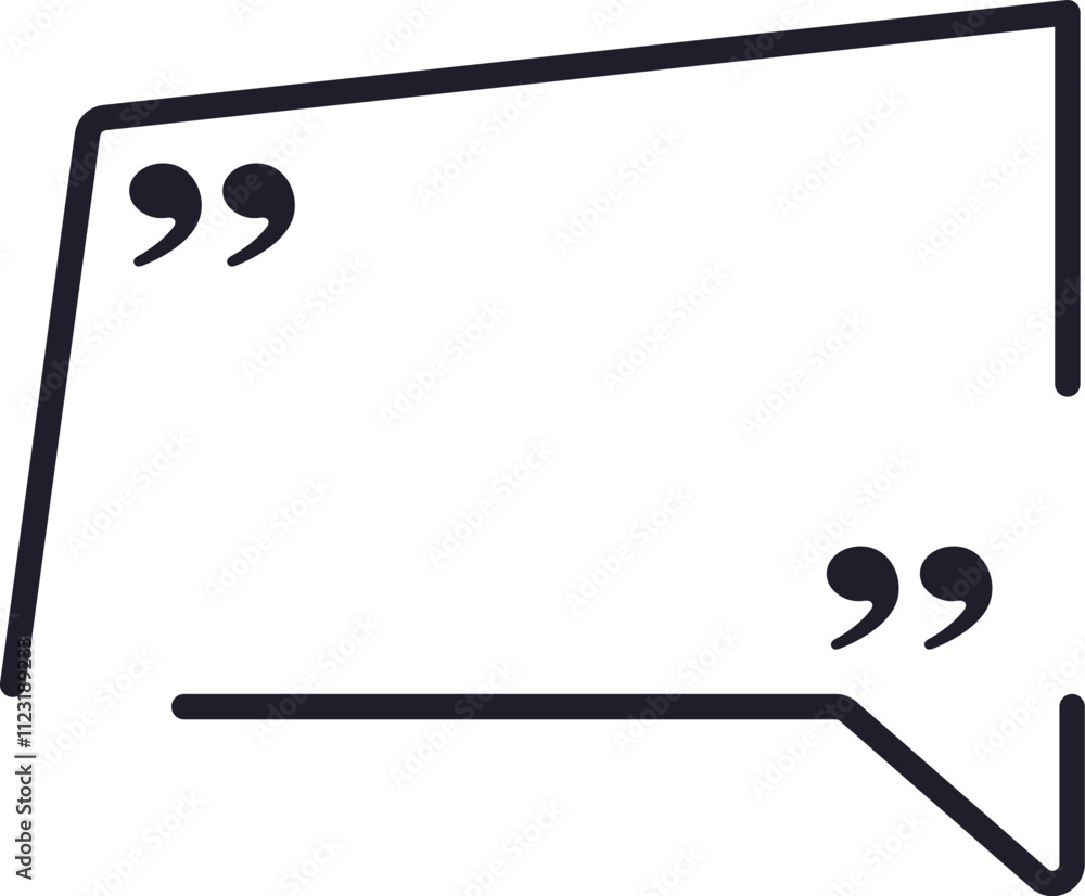 Poster hand drawn speech bubble featuring quotation marks offers ample space for incorporating custom text,
