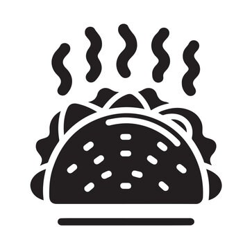 black taco with steam icon clip art preview