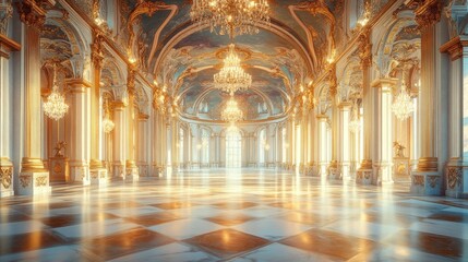 Obraz premium Grand Palace Ballroom: A Sunlit Architectural Marvel
