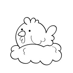 Fototapeta premium chicken Line art