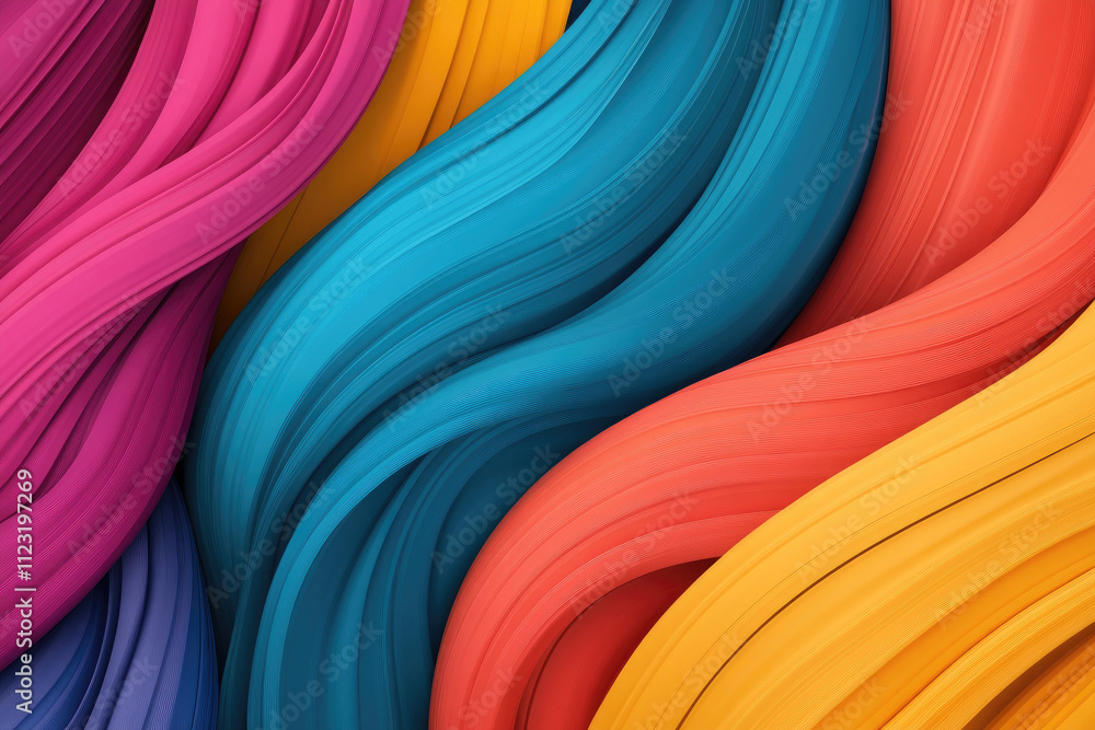 Aufkleber dynamic color waves abstract art digital creation modern design vibrant palette close-up visual harm