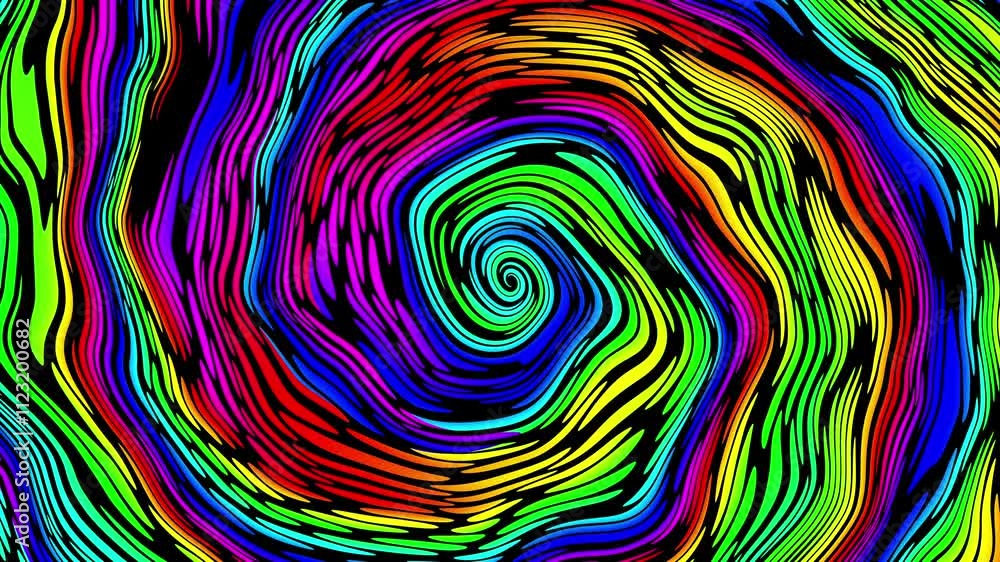 Aufkleber a vibrant and eyecatching spiral pattern showcasing multicolored swirls in its design