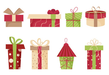 Gift Boxes Christmas collection-Vector Illustration