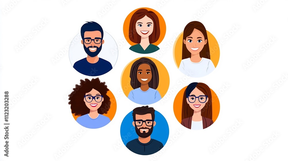 Aufkleber dynamic team icon with vibrant circular design on white background