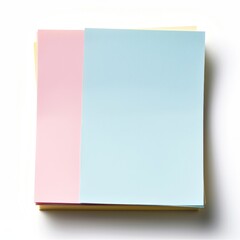 Fototapeta premium Sticky Post Note Paper Isolated on White Background, pastel colors. top view.