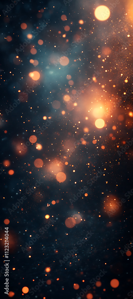 Poster stunning bokeh effect with glowing orbs and soft light in dark background