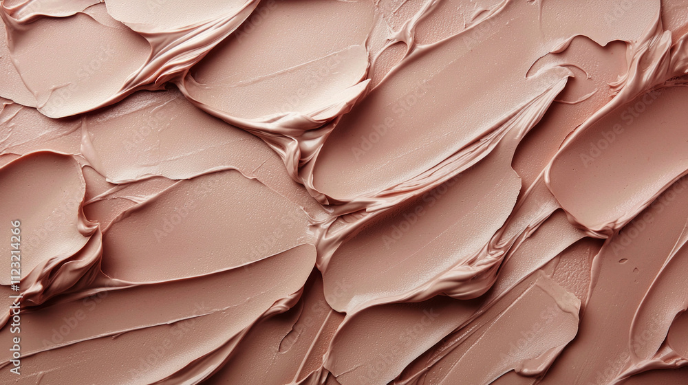 Poster crafting an artistic display, soft mocha mousse spreads across a blank canvas, showcasing rich beige
