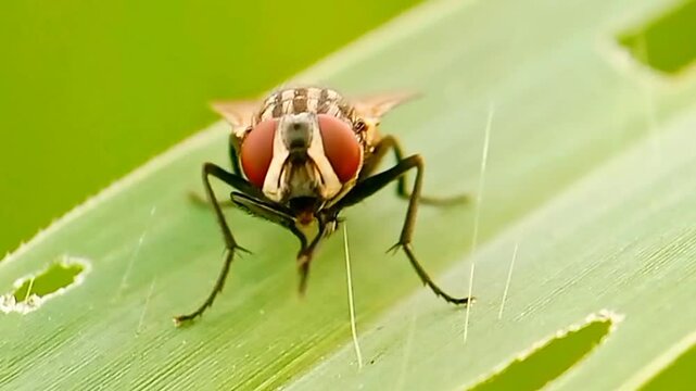 Cochliomyia hominivorax, the New World screw-worm fly, or screw-worm for short, is a species of parasitic fly that is well known for the way in which its larvae (maggots) eat the living tissue.
