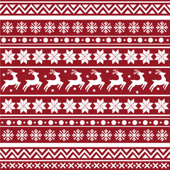 Seamless Scandinavian pattern for Christmas and New Year for winter hat, ugly sweater, jumper, paper or other designs.