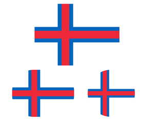 Obraz premium Flag in rectangle oval and circle, isolated png background. Flag of the Faroe Islands
