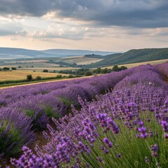 Fototapeta premium Photo generated using AI. Lavender field