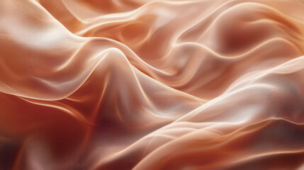 Fototapeta premium Delicate fabric cascades in warm mocha shades, creating an elegant display of texture and fluidity that invites touch and admiration