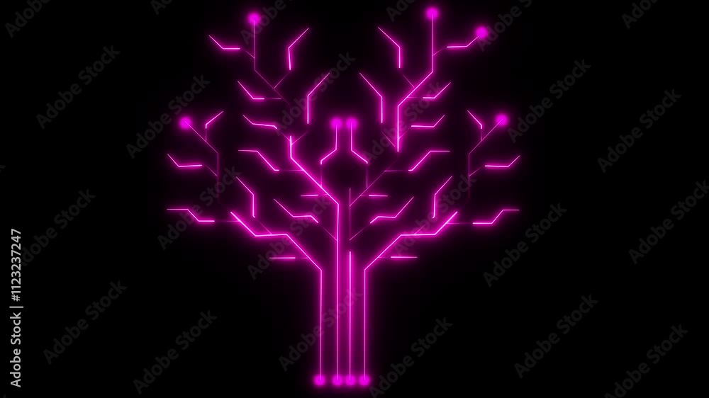 Poster neon glowing png alpha.abstract digital dot line particle data background connecting technology conc
