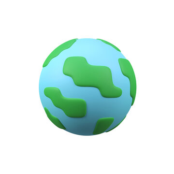 Fototapeta Earth isolated 3d render icon illustration