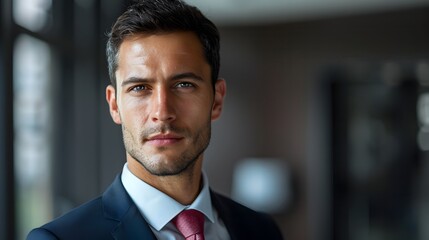 Fototapeta premium A man in a suit and tie is smiling for the camera