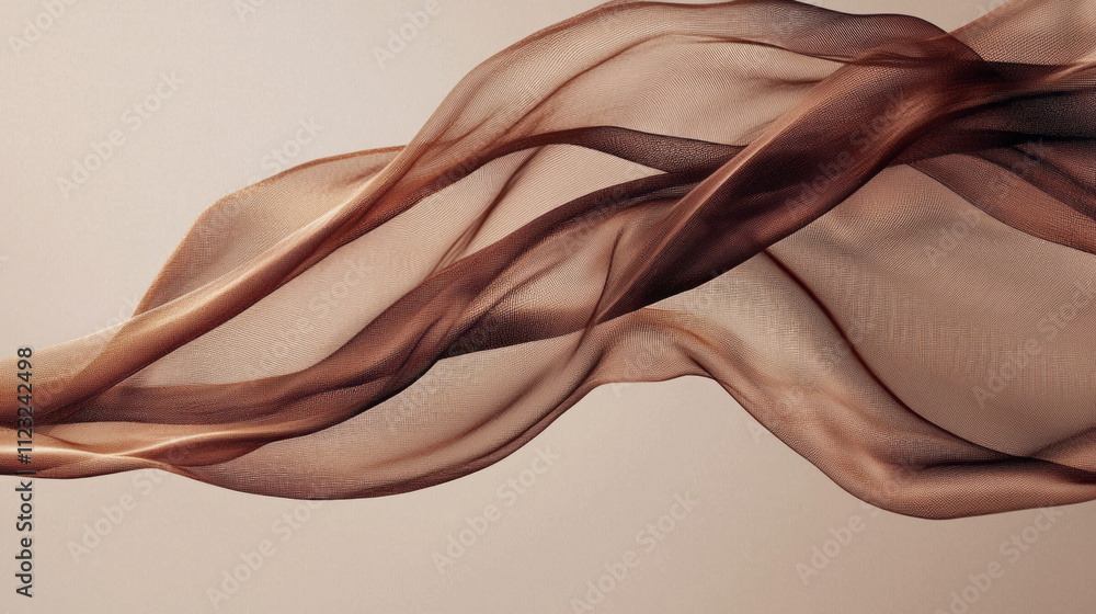 Poster delicate mocha fabric sways gracefully, embodying a blend of style and tranquility in a serene and i