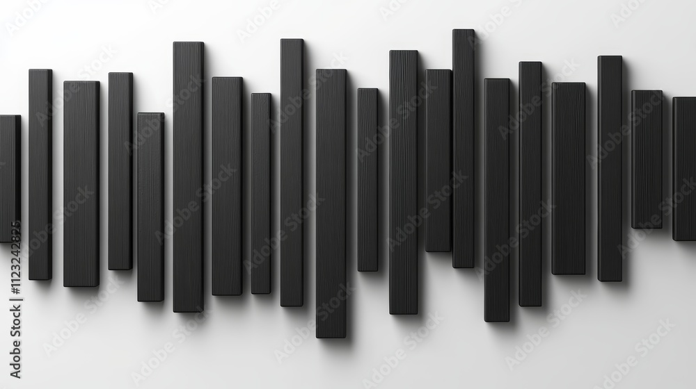 Poster intriguing interplay of light and shadow on a dark wall with raised bars, creating captivating textu