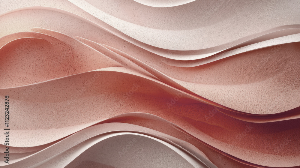 Aufkleber Soft waves of mocha shades intersect, creating a stunning visual that highlights rich textures and contemporary artistry in design