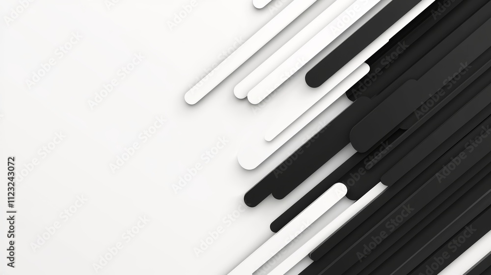 Poster captivating monochrome abstraction, a dynamic interplay of light and shadow in black white design