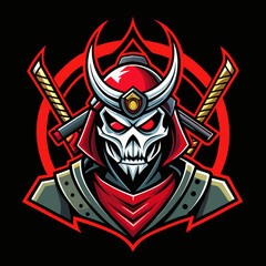 Fototapeta premium Unique samurai ghost logo designed for esports teams and gaming communities