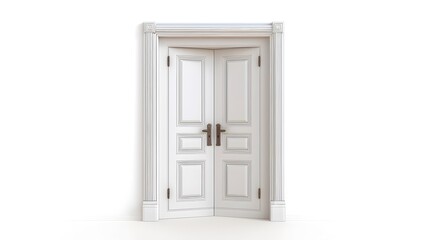 A white door with a gold handle and a gold knob