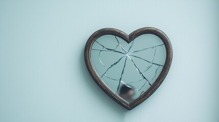 Broken Heart Mirror Reflection Sadness Pain Despair Crack Shattered Grief Loss Depression Hurt